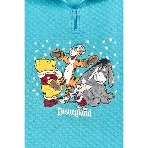 Women's vintage Disney sweatshirt, embroidered Disneyland 1/4 zip - AU XL - Picture 2 of 6